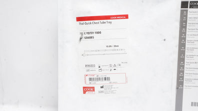 Cook Medical G06885 Thal-Quick Chest Tube Tray 10.0Fr x 20cm